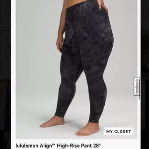Lululemon Align High Rise Pant 28” size 10